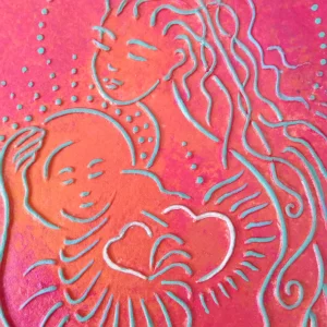 art armorigene mere divine a l enfant ceramique orange rose témoignages livre d'or