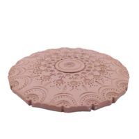 galet magique de terre cuite ceramique oursin mandala