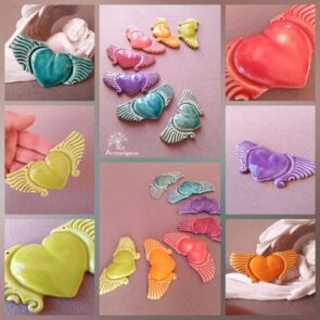 ceramique coeur aile soufi multicolor