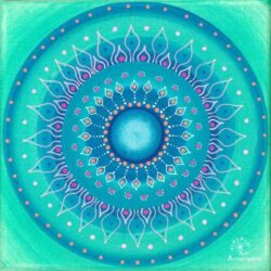 fleurs cosmiques mandala turquoise oeil univers