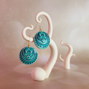 boucles d'oreilles dorée turquoise